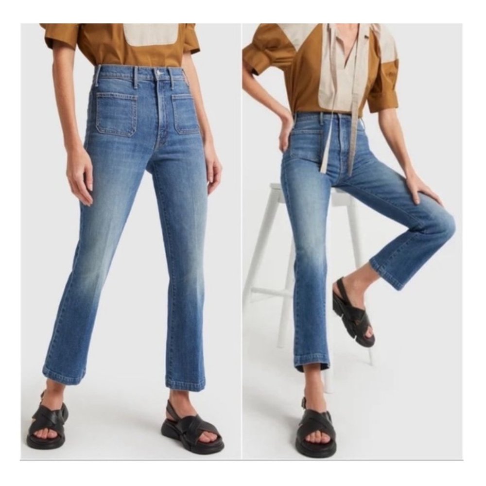 MOTHER The Hustler Patch Pocket Flood Jean in Cowboys Don't Cry Size 25